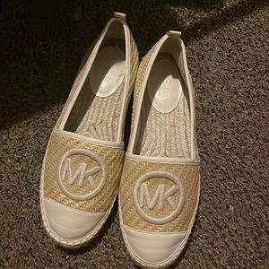 Michael kors beige slip ons size 7.5